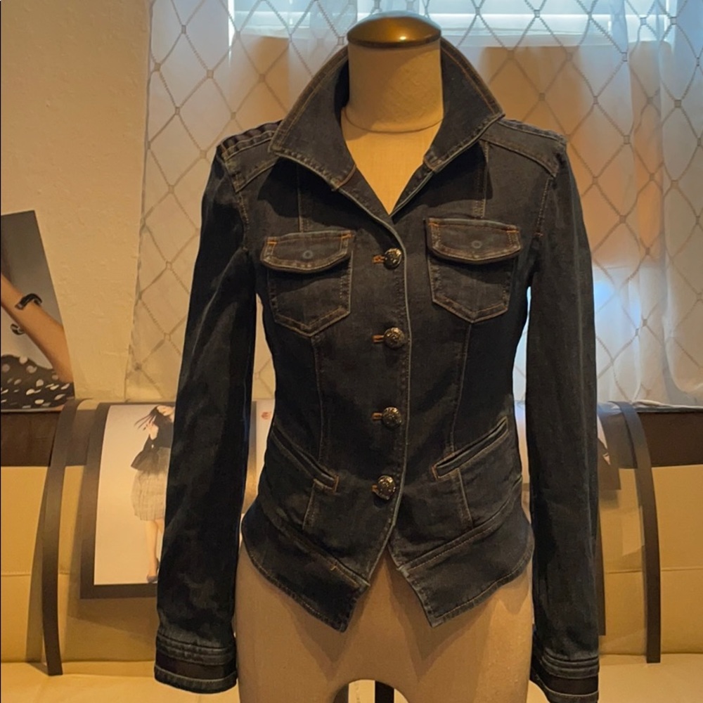 New with tags Denim banded jacket.Size 0